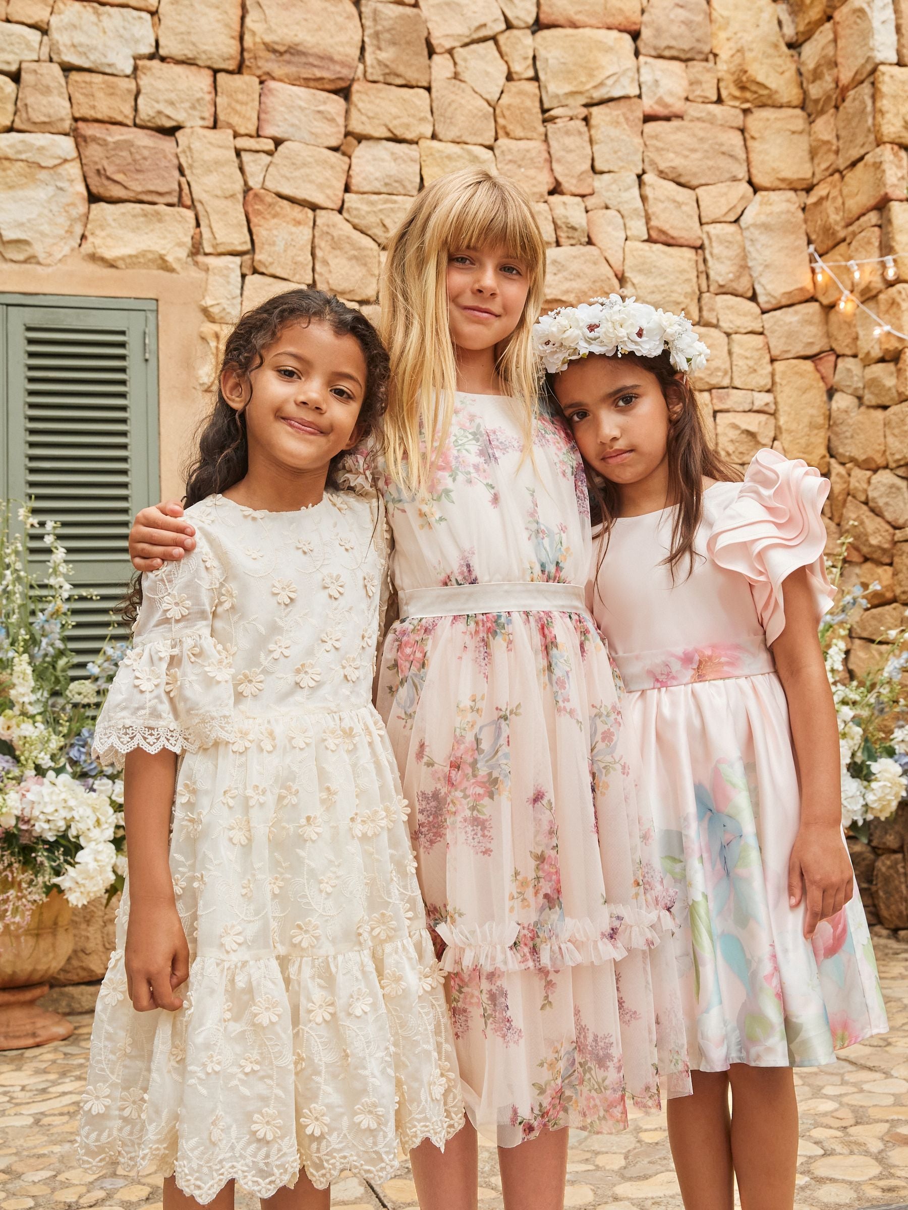 Angel & Rocket Pink Border Print Emillie Tie Sash Dress image 13