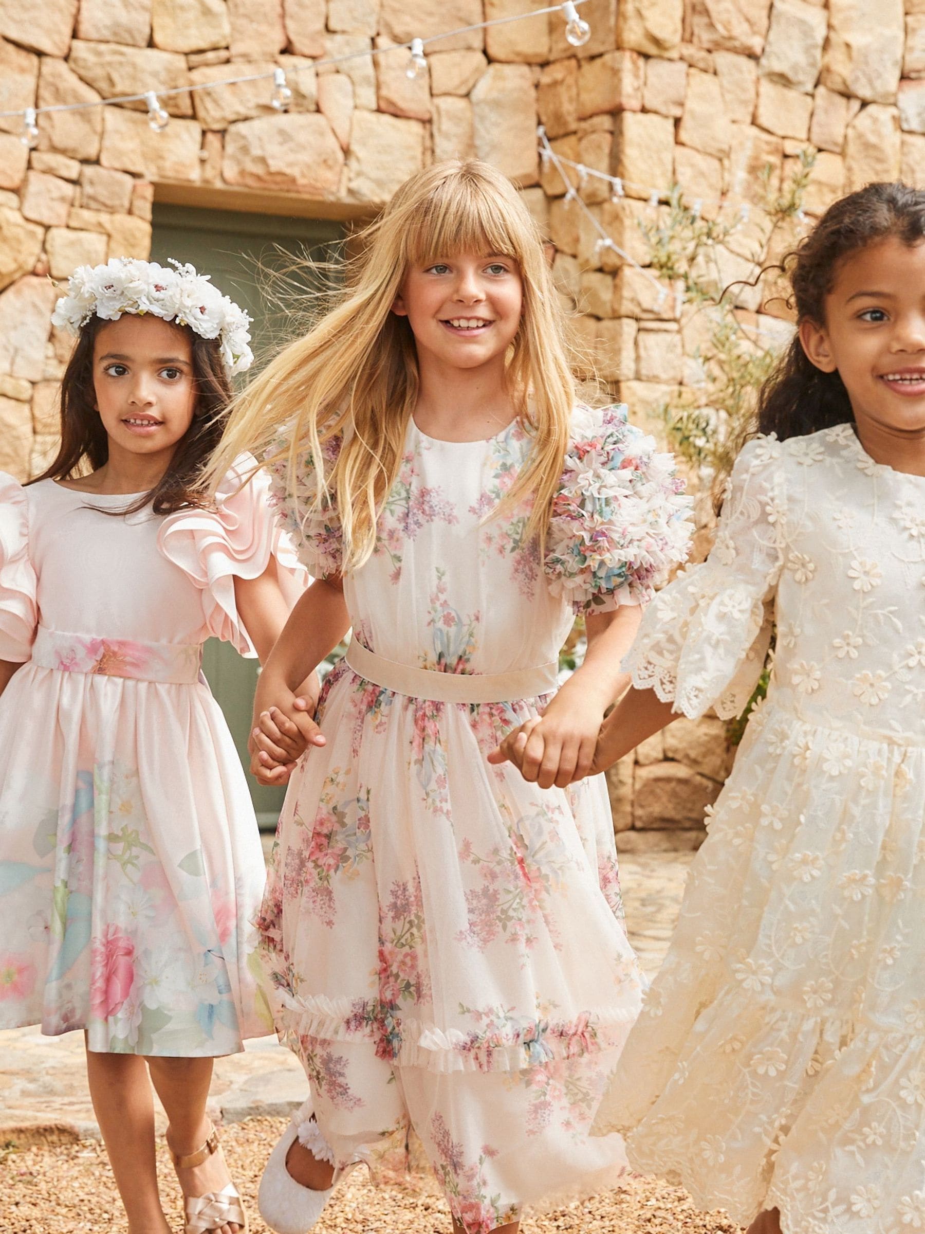 Angel & Rocket Pink Border Print Emillie Tie Sash Dress image 3