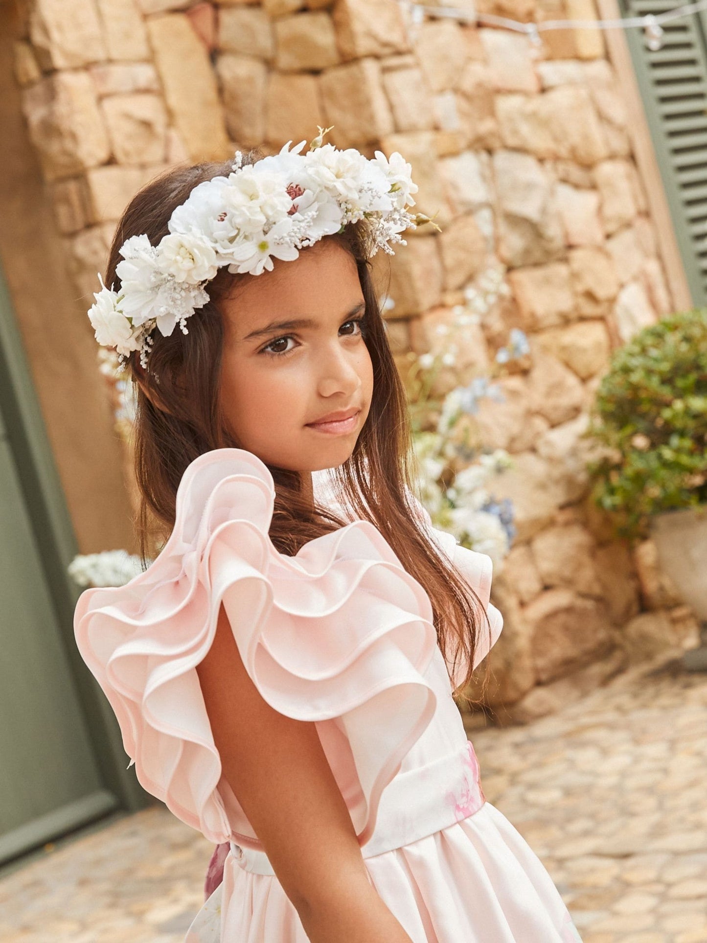 Angel & Rocket Pink Border Print Emillie Tie Sash Dress image 8