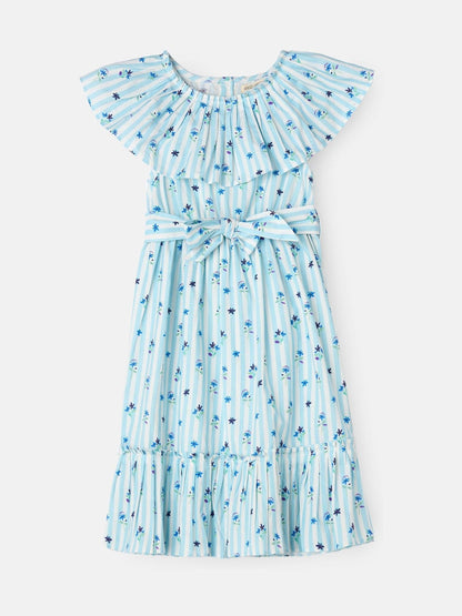 Angel & Rocket Blue Flori Pleated Collar 100% Cotton Dress image 5