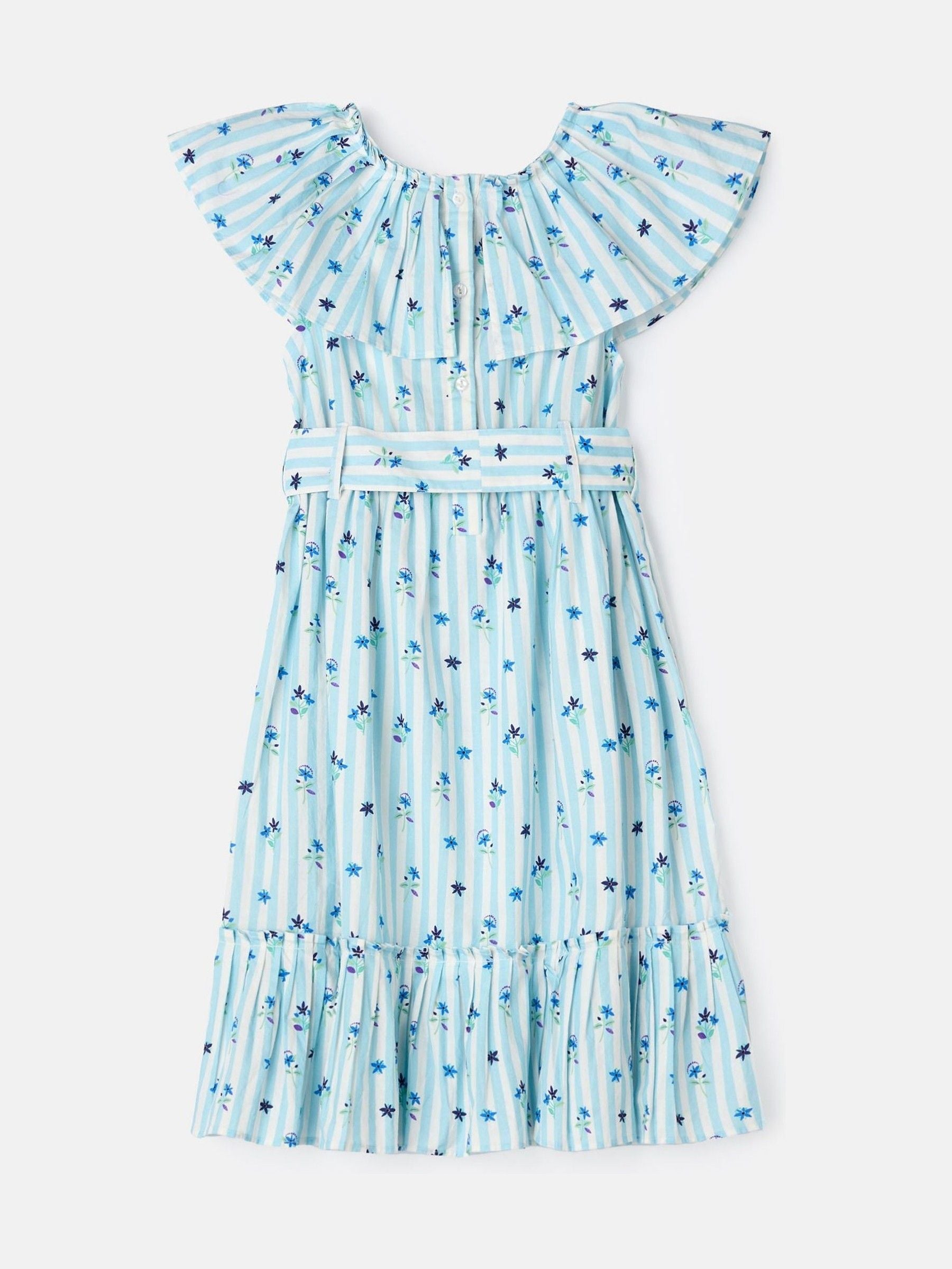 Angel & Rocket Blue Flori Pleated Collar 100% Cotton Dress image 6