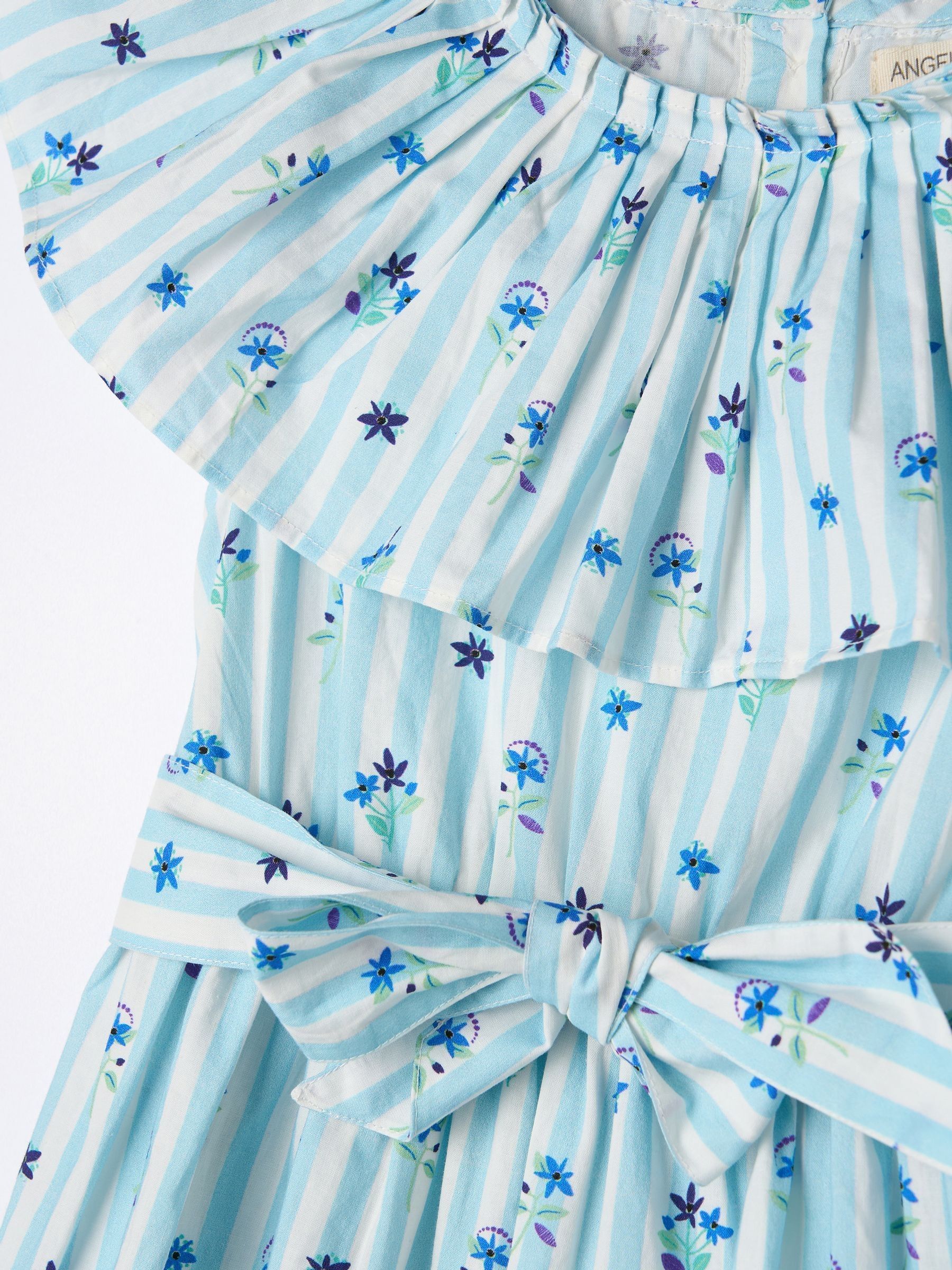 Angel & Rocket Blue Flori Pleated Collar 100% Cotton Dress image 7