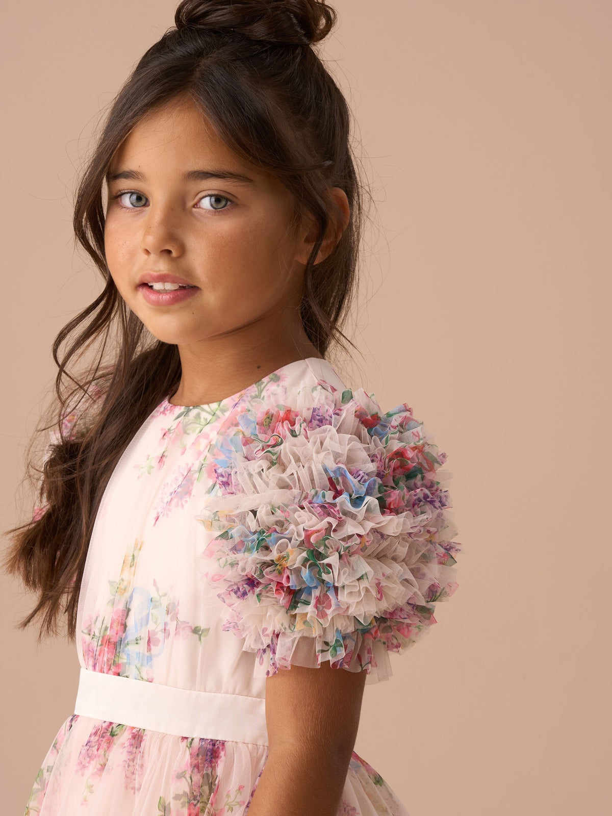 Angel & Rocket Natural Ruffle Sleeve Mesh Dress - image 14