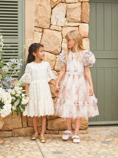 Angel & Rocket Natural Ruffle Sleeve Mesh Dress - image 8