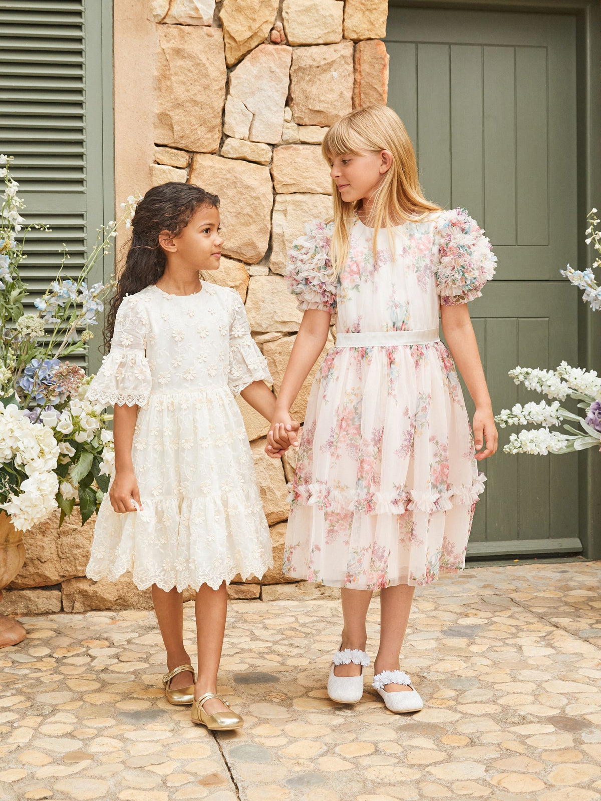 Angel & Rocket Natural Ruffle Sleeve Mesh Dress - image 9