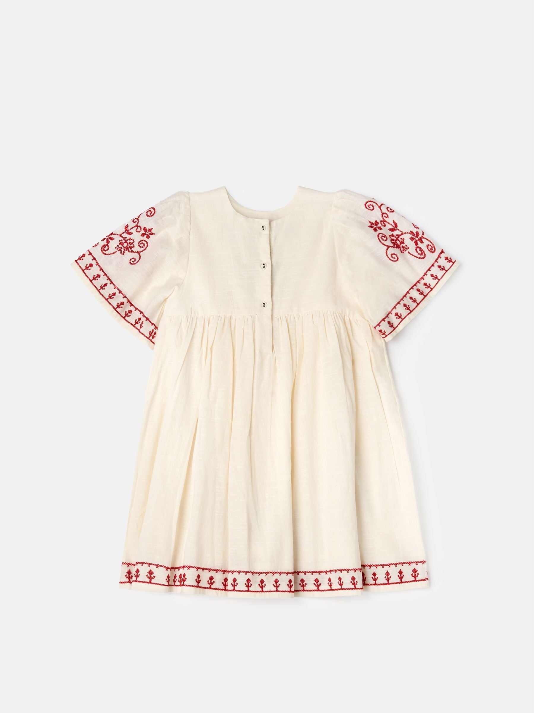 Angel & Rocket Nude Reyna Embroidered Balloon Sleeve Dress image 4