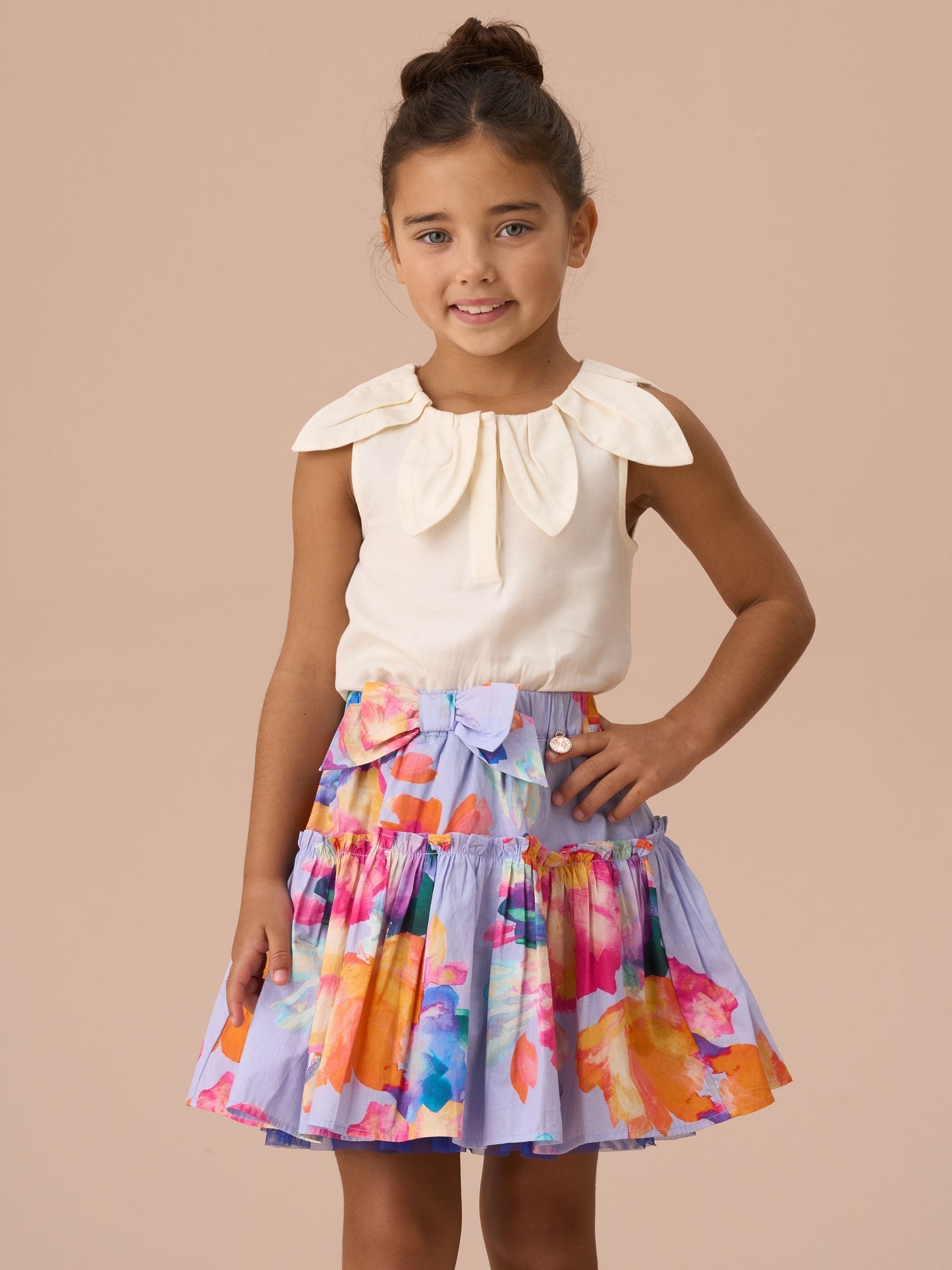 Dsiney Kidz - Angel & Rocket White Margaux Ivory Petal Collar 100% Cotton Top image 5