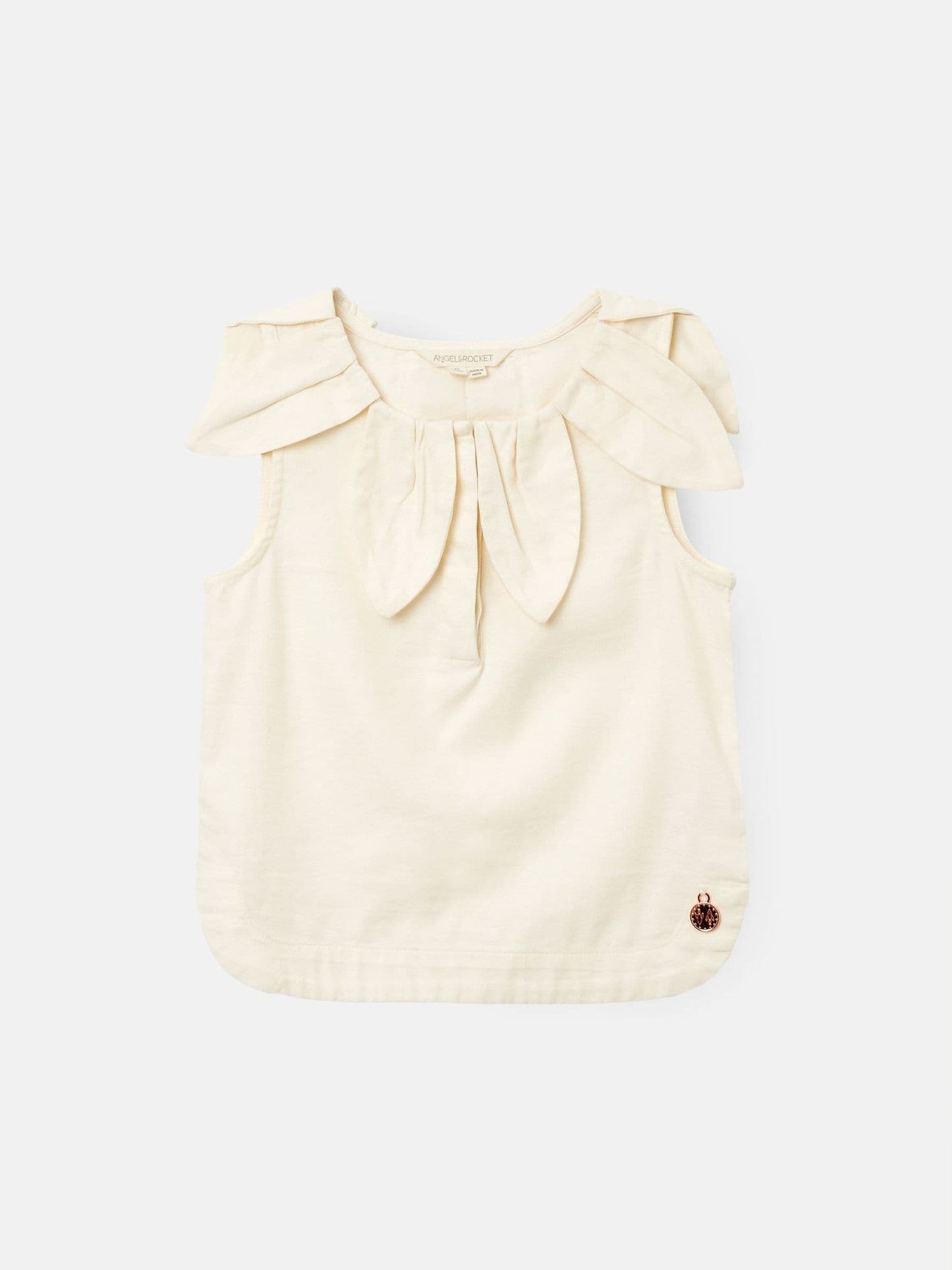Dsiney Kidz - Angel & Rocket White Margaux Ivory Petal Collar 100% Cotton Top image 6