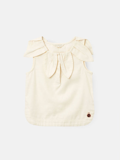 Dsiney Kidz - Angel & Rocket White Margaux Ivory Petal Collar 100% Cotton Top image 6