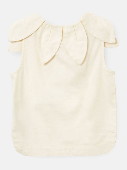 Dsiney Kidz - Angel & Rocket White Margaux Ivory Petal Collar 100% Cotton Top image 7