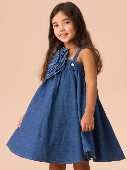 Dsiney Kidz - Angel & Rocket Blue Marnie Denim Corsage Swing Dress image 1