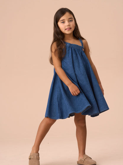 Angel & Rocket Blue Marnie Denim Corsage Swing Dress image 3