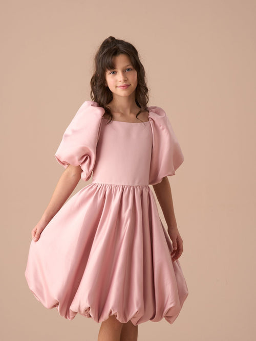 Dsiney Kidz - Angel & Rocket Elle Pink Bubble Hem Satin Dress image 1