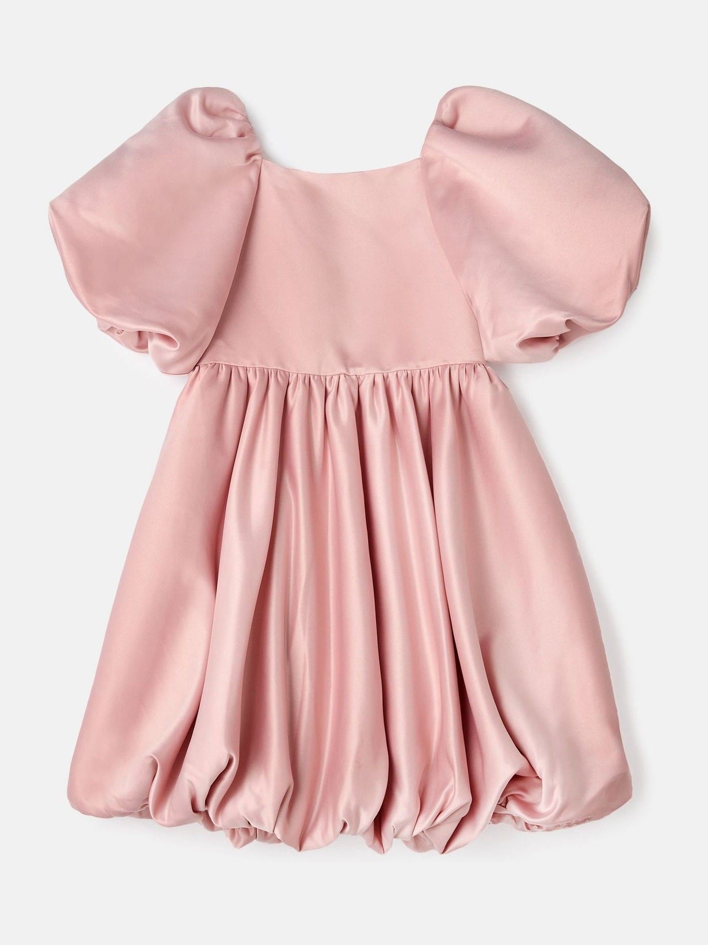 Angel & Rocket Elle Pink Bubble Hem Satin Dress image 4