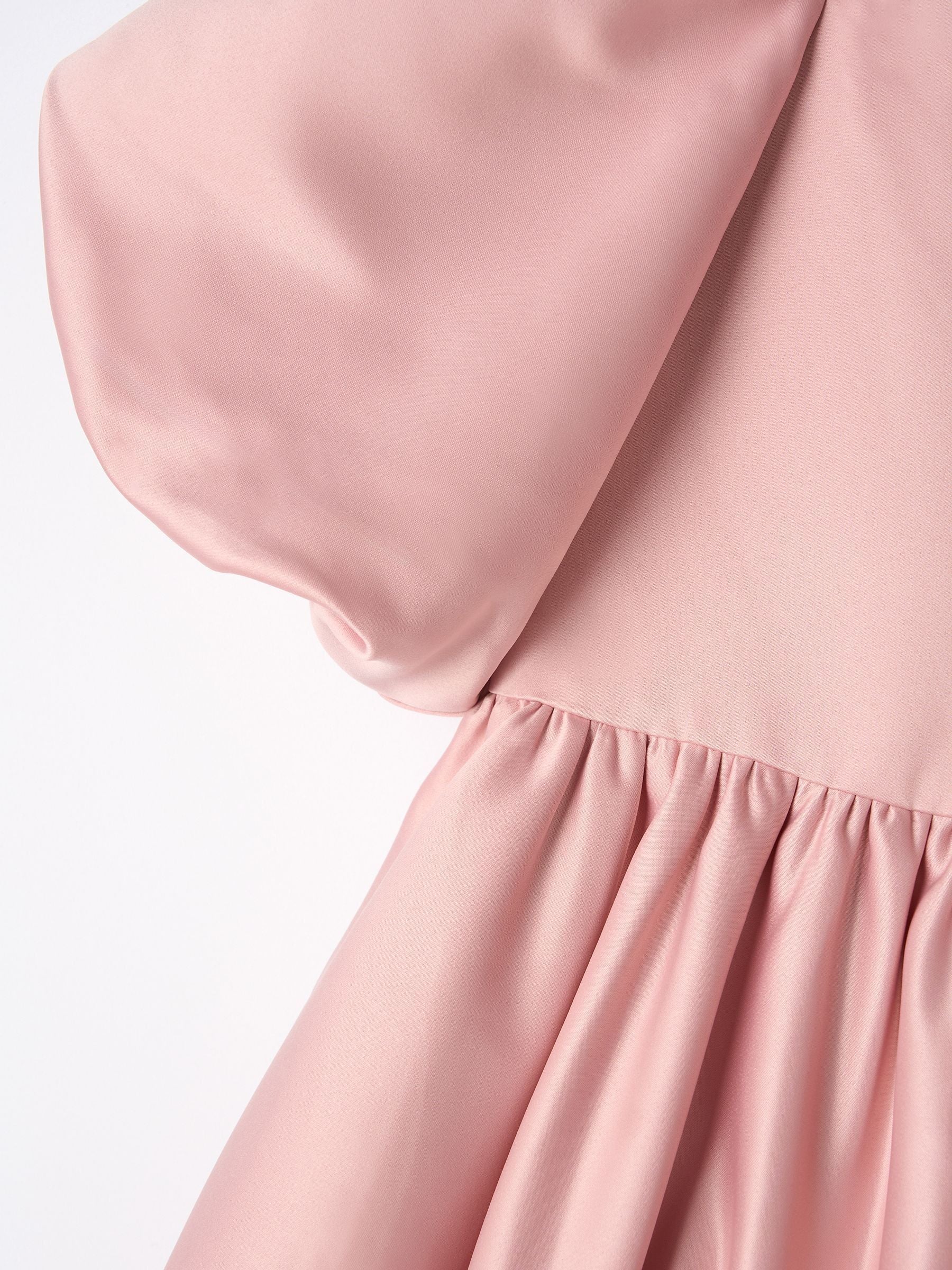 Angel & Rocket Elle Pink Bubble Hem Satin Dress image 5