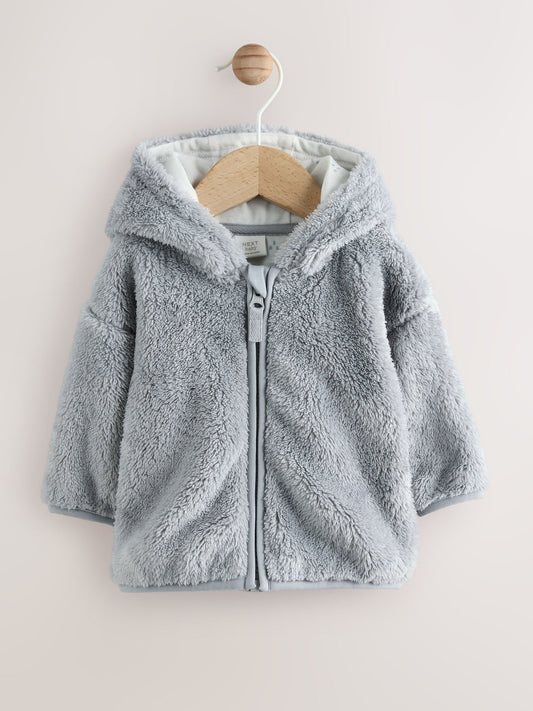Grey Fleece Baby Zip Jacket