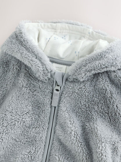 Grey Fleece Baby Zip Jacket