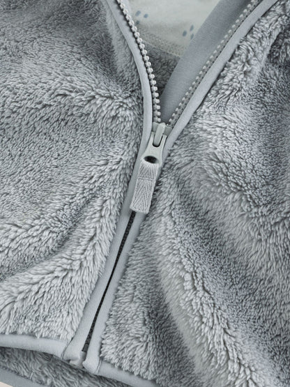 Grey Fleece Baby Zip Jacket