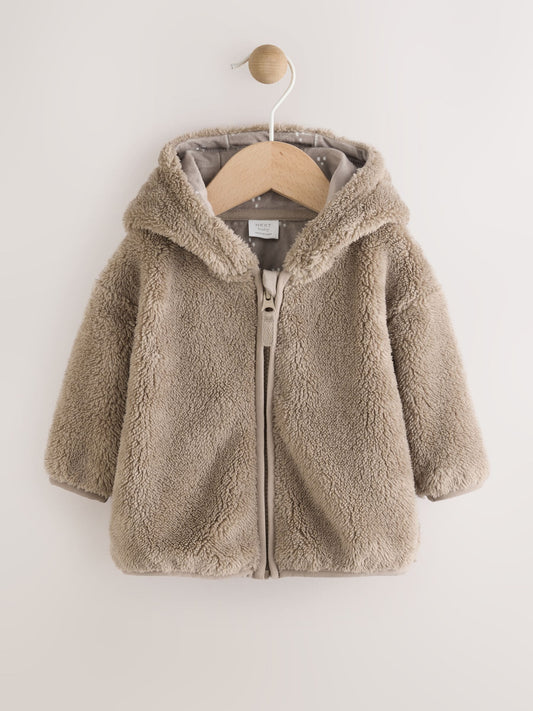 Mink Brown Fleece Baby Zip Jacket