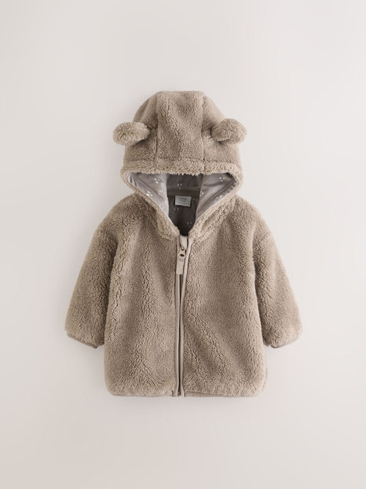 Mink Brown Fleece Baby Zip Jacket