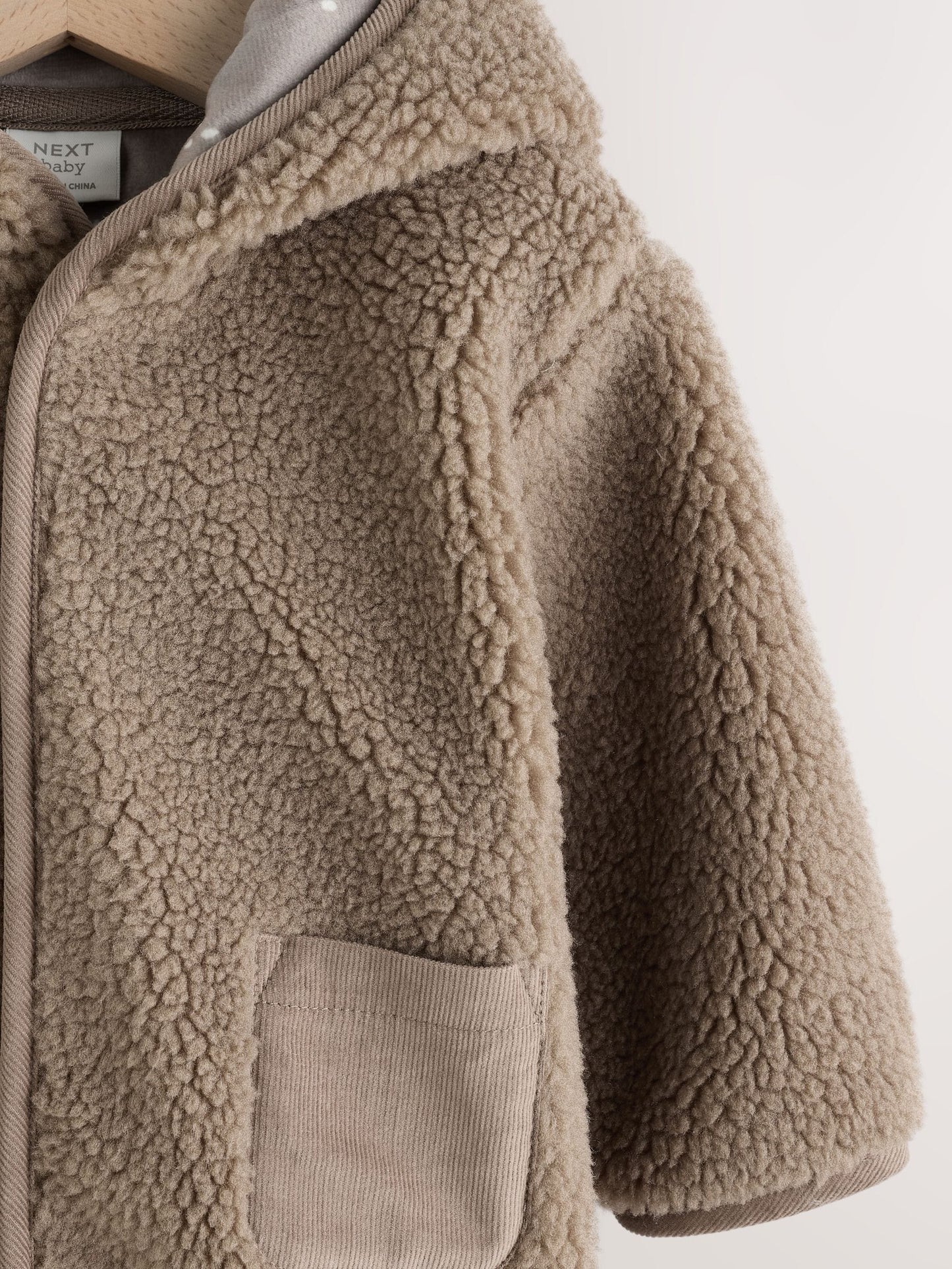 Mink Brown Baby Borg Hooded Jacket