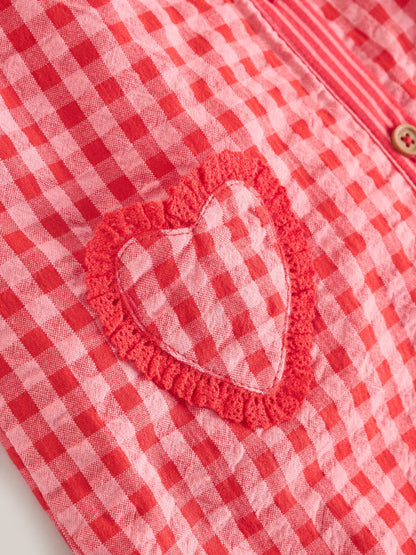 Red/ Pink Gingham Baby Dungarees and Bodysuit 2 Piece Set (0mths-2yrs)