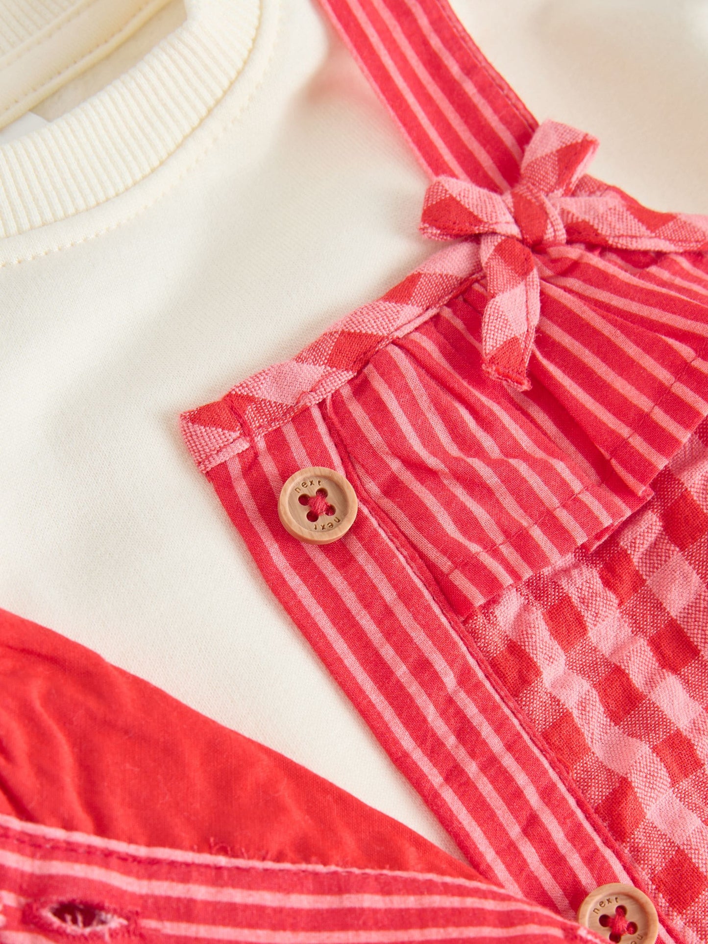 Red/ Pink Gingham Baby Dungarees and Bodysuit 2 Piece Set (0mths-2yrs)