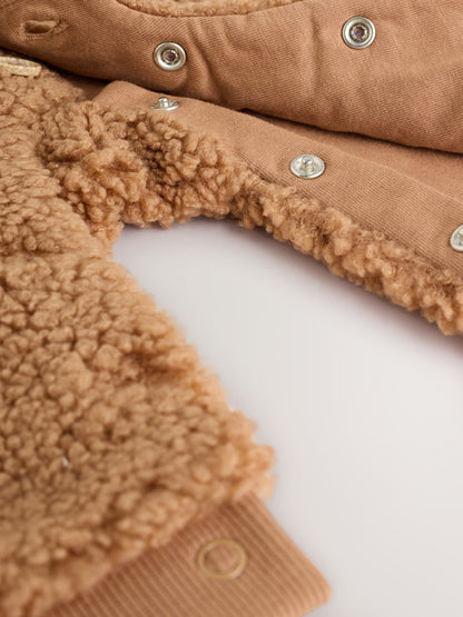 Brown Borg Hooded Baby Pramsuit