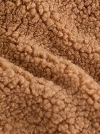 Brown Baby Borg Hooded Pramsuit