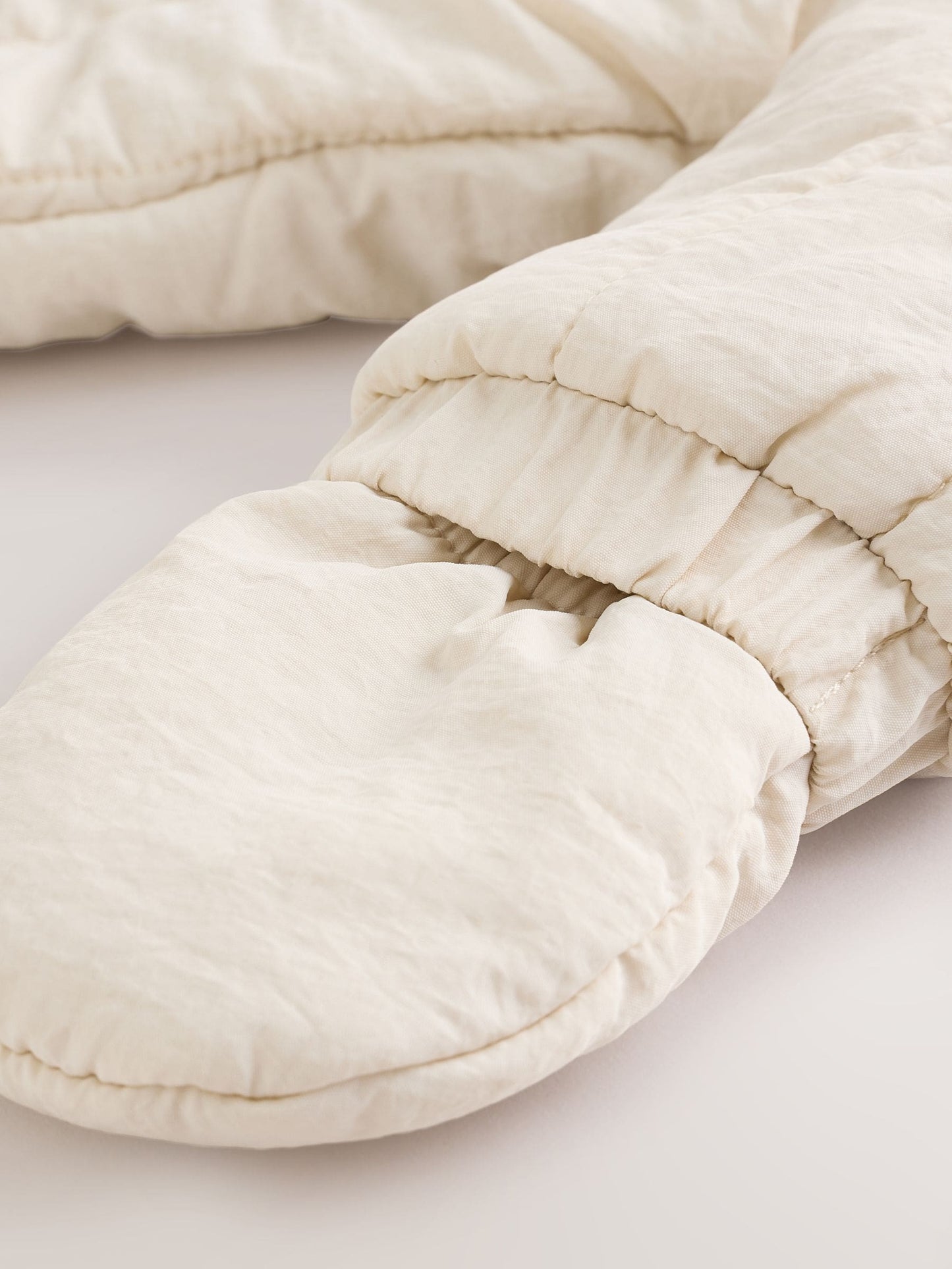 Ecru Little One Back Slogan Quilted Nylon Pramsuit