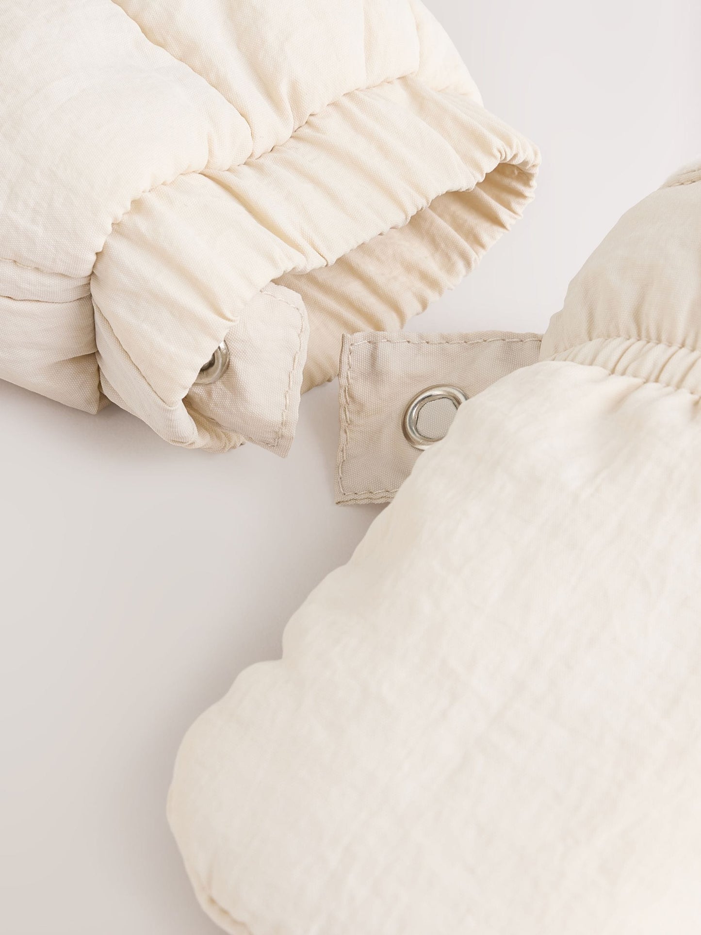 Ecru Little One Back Slogan Quilted Nylon Pramsuit