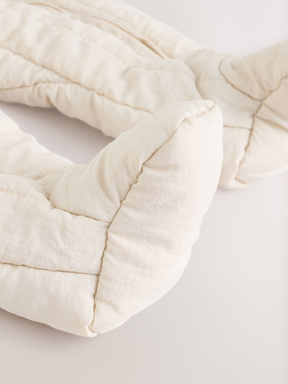 Ecru Little One Back Slogan Quilted Nylon Pramsuit