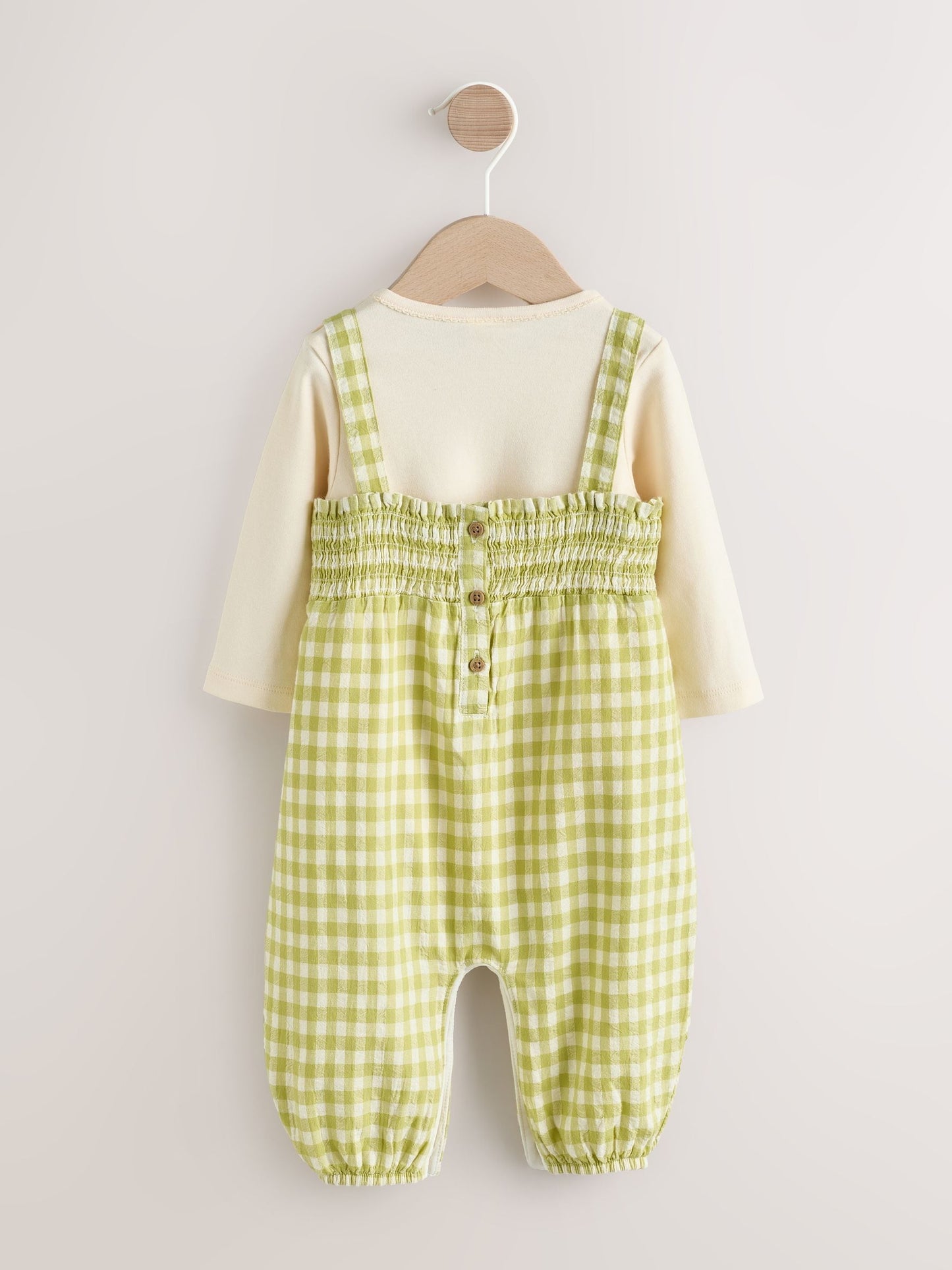 Green Gingham Baby Dungarees and Bodysuit 2 Piece Set (0mths-2yrs)
