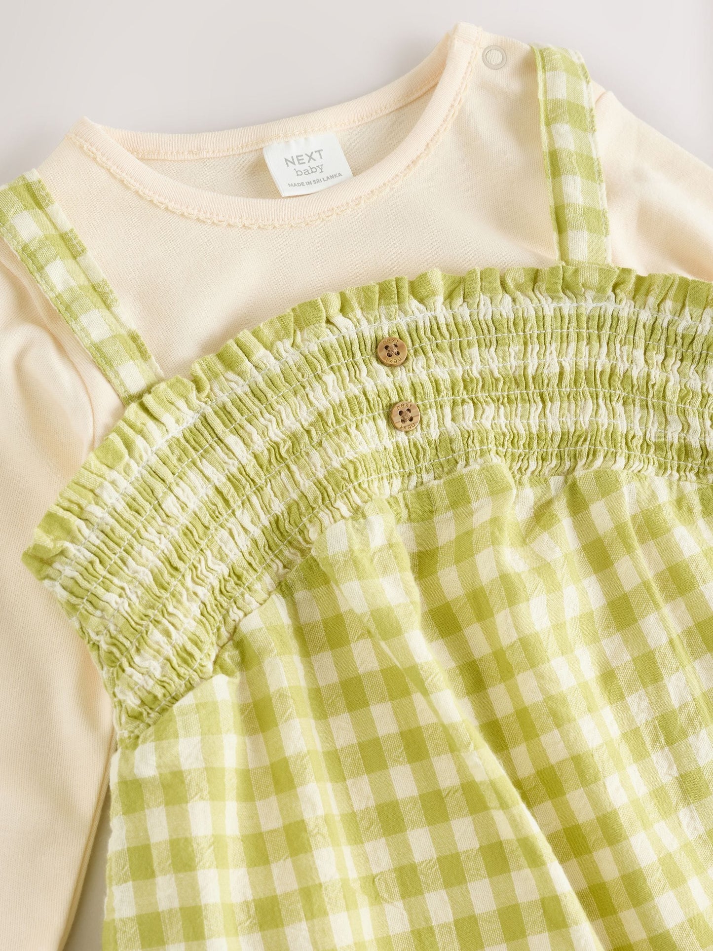 Green Gingham Baby Dungarees and Bodysuit 2 Piece Set (0mths-2yrs)