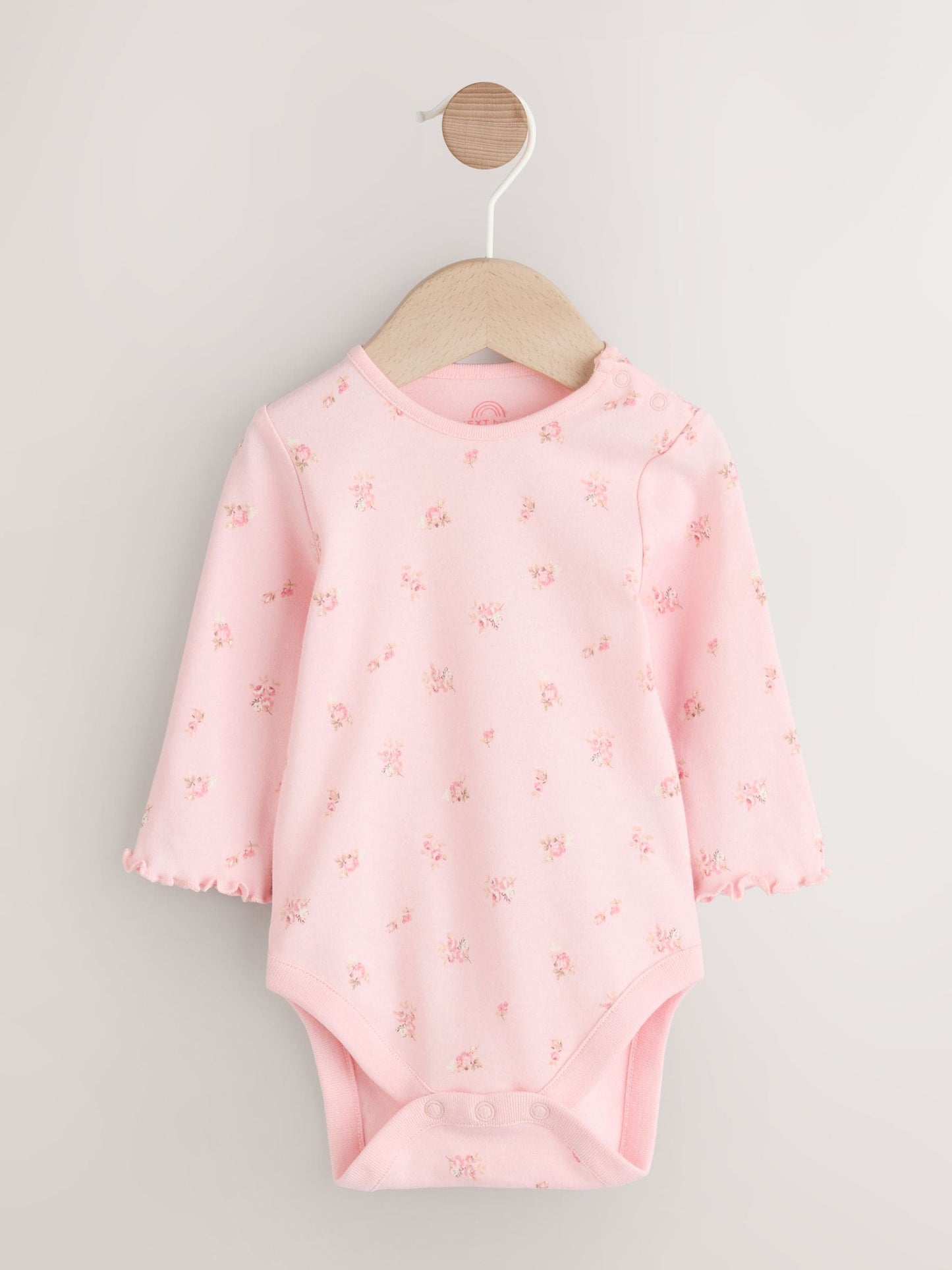 Pink Ditsy Baby Print Long Sleeve Bodysuit and Cord Dungarees Set 2 Piece (0mths-2yrs)