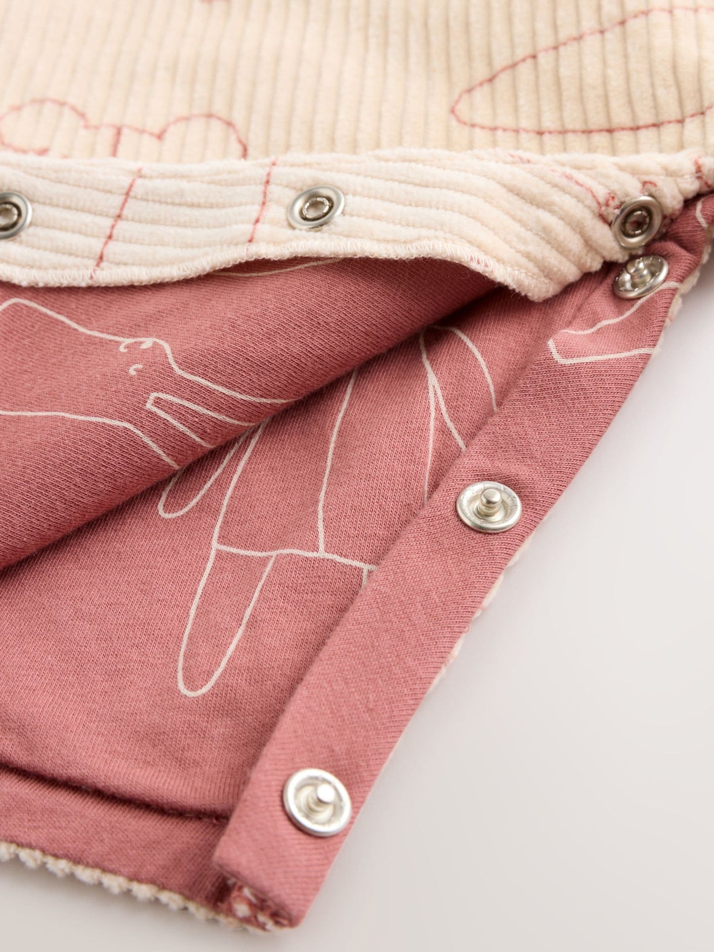 Cream / Pink Character Baby Dungaree and Bodysuit Two Piece Set (0mths-3yrs)