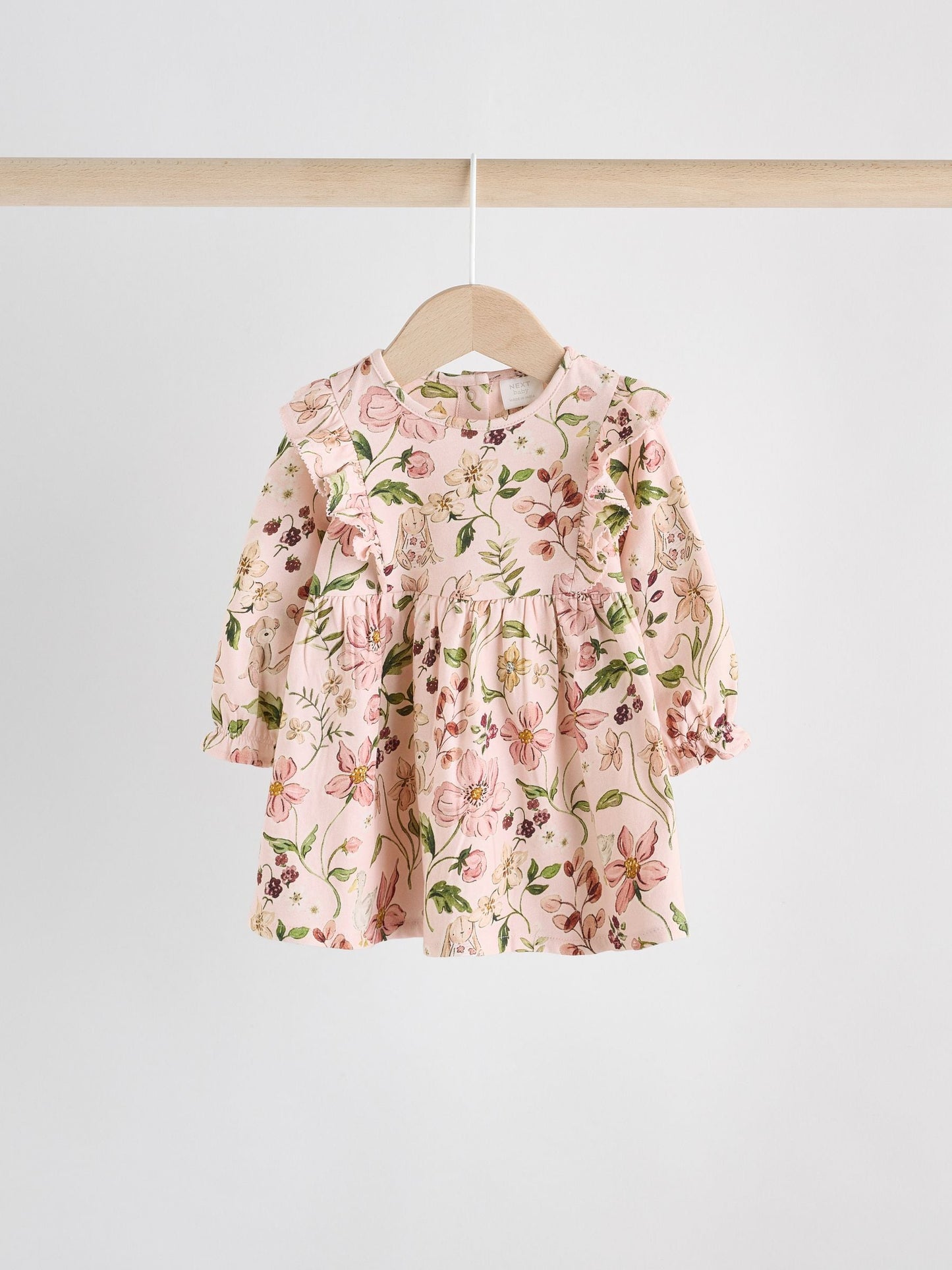 Pink Floral/ Cream Ditsy Baby Jersey Dresses 2 Pack (0mths-2yrs)