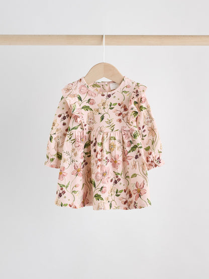 Pink Floral/ Cream Ditsy Baby Jersey Dresses 2 Pack (0mths-2yrs)