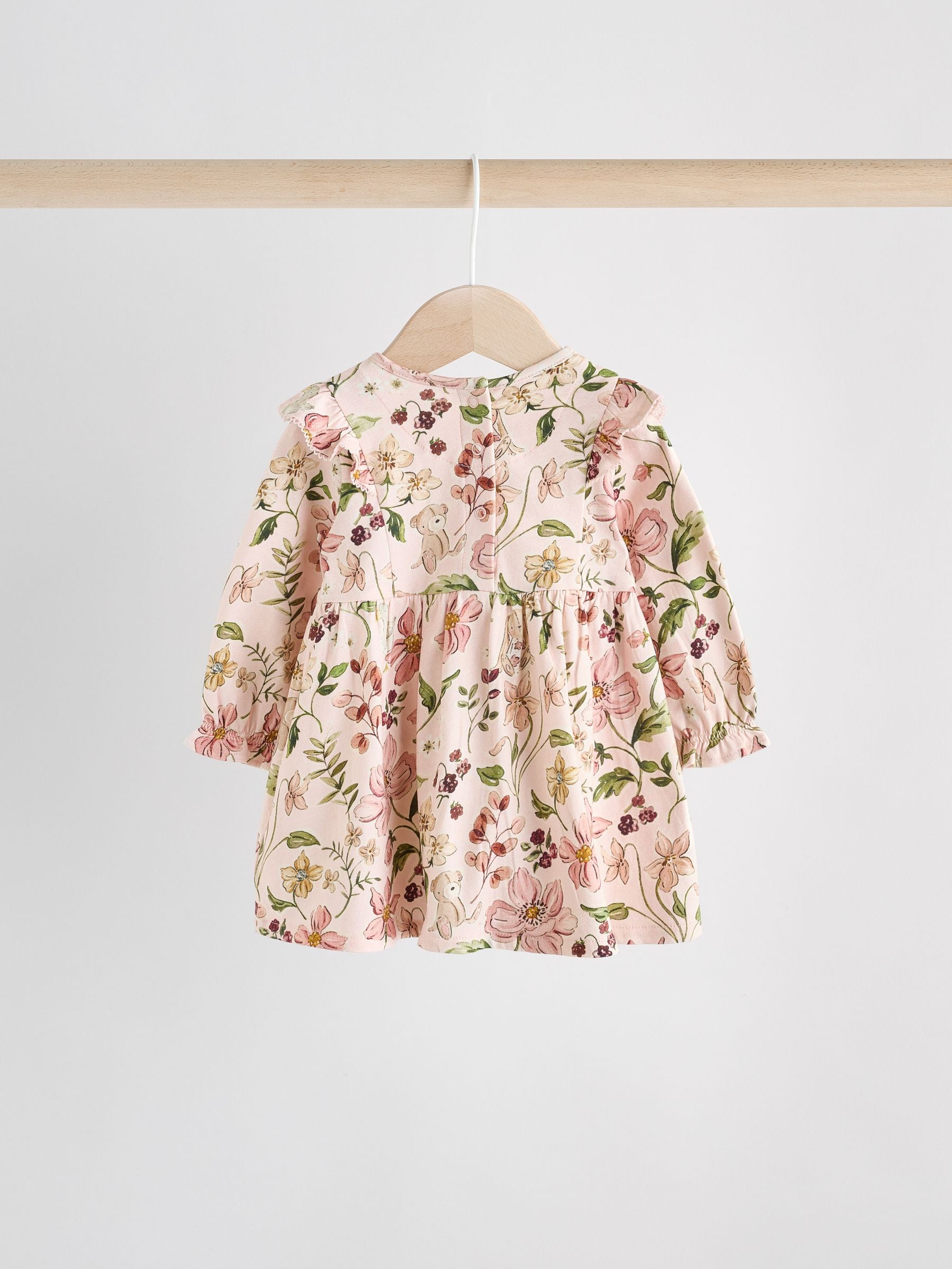 Pink Floral/ Cream Ditsy Baby Jersey Dresses 2 Pack (0mths-2yrs) image 4