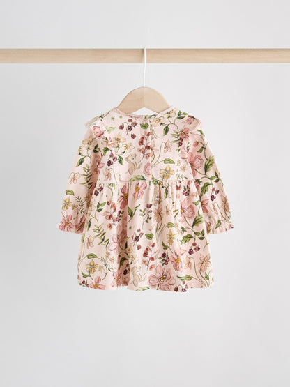 Pink Floral/ Cream Ditsy Baby Jersey Dresses 2 Pack (0mths-2yrs) image 4