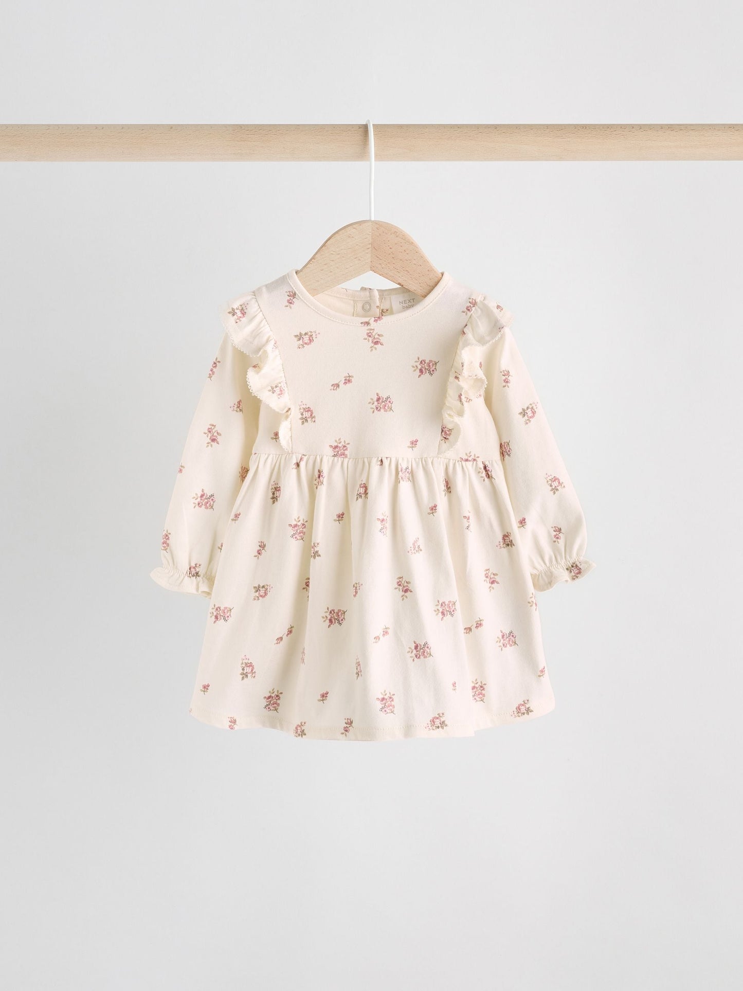 Pink Floral/ Cream Ditsy Baby Jersey Dresses 2 Pack (0mths-2yrs) image 5