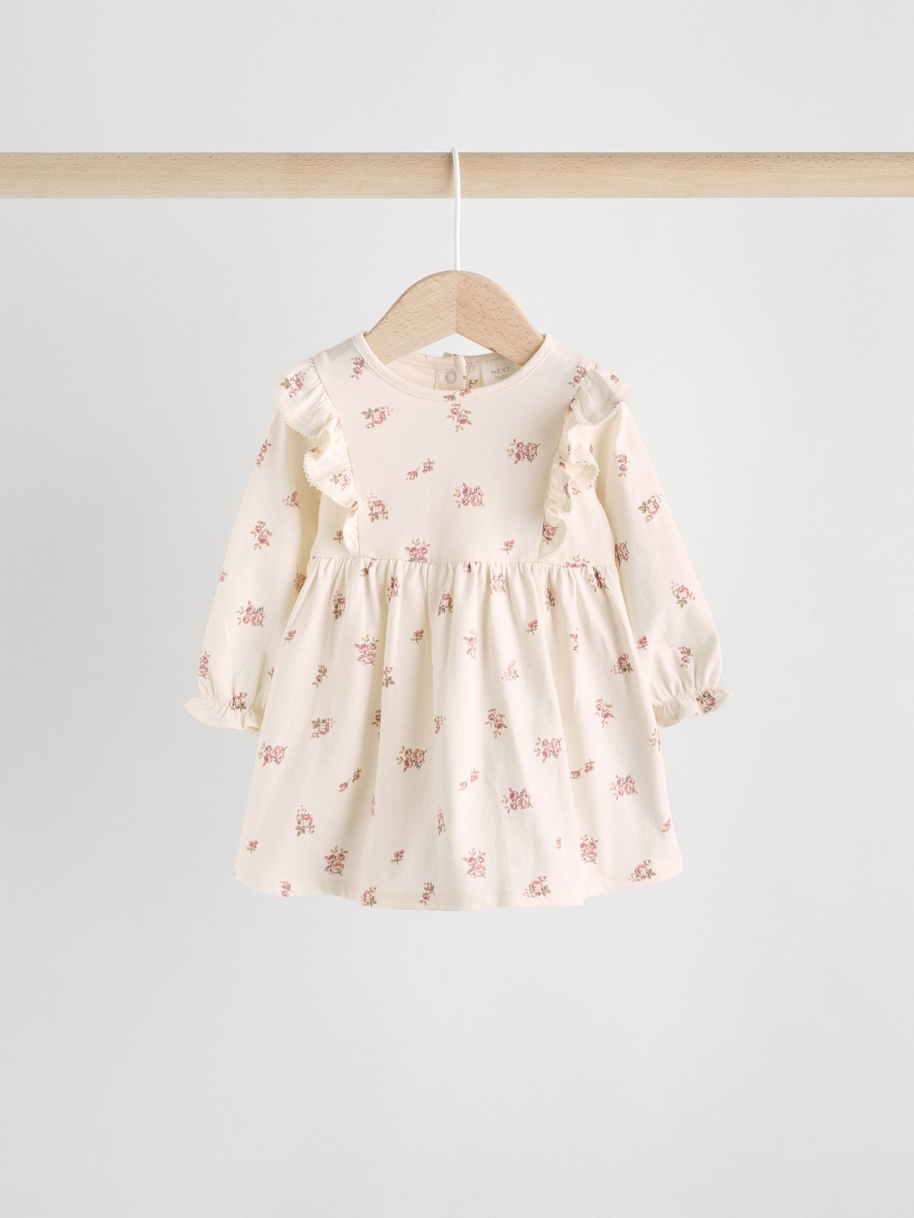 Pink Floral/ Cream Ditsy Baby Jersey Dresses 2 Pack (0mths-2yrs) image 5