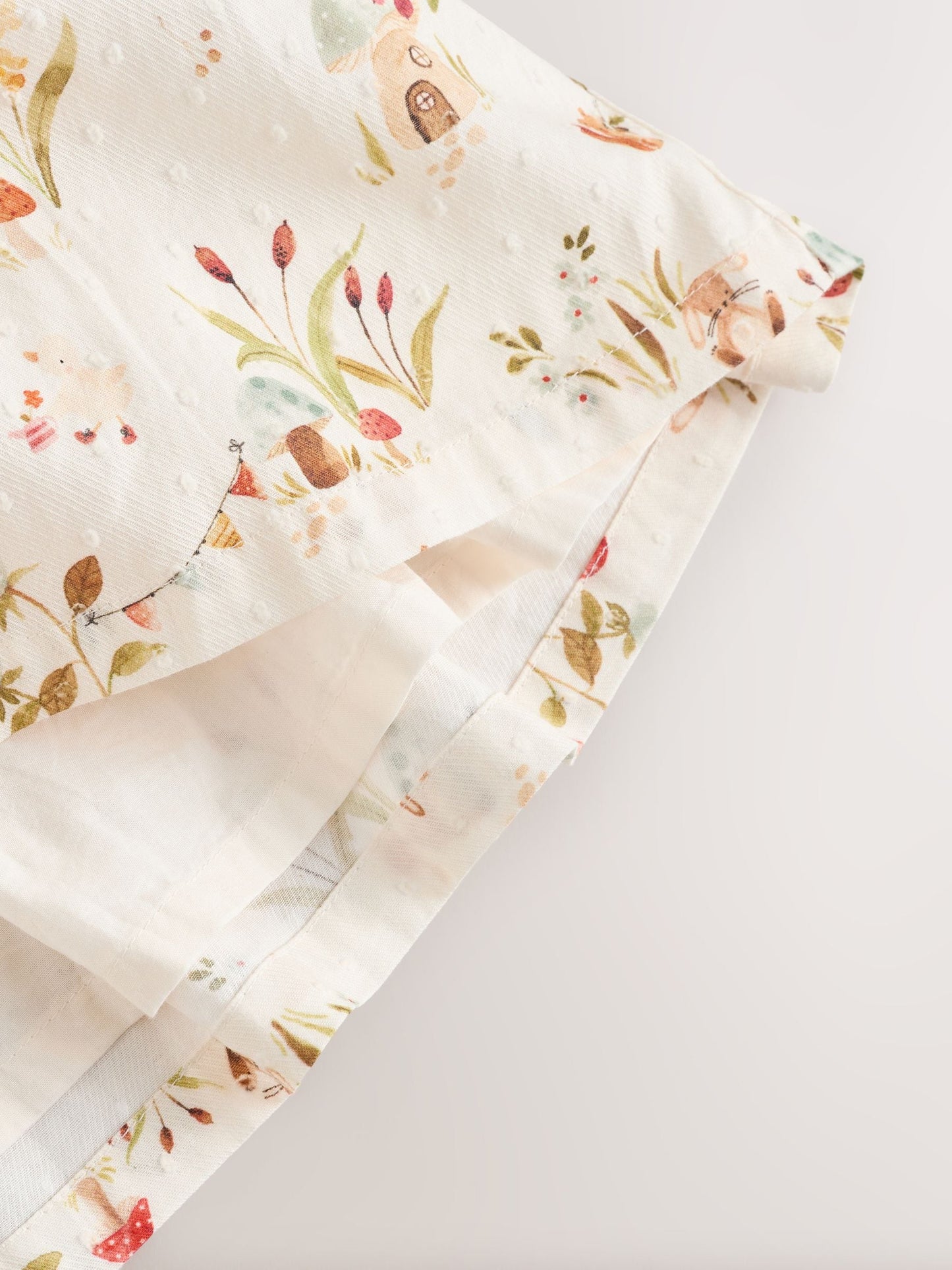 Cream Floral Print/Character Collar Baby Dress (0-18mths)