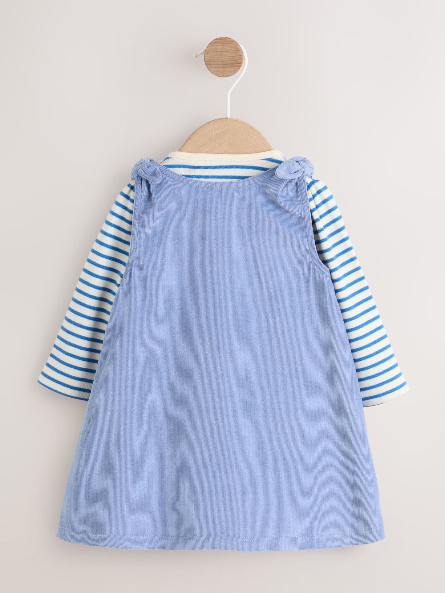 Blue Character Baby Cord Long Sleeve Bodysuit and Pinafore Dress with Tights Set (0mths-2yrs)