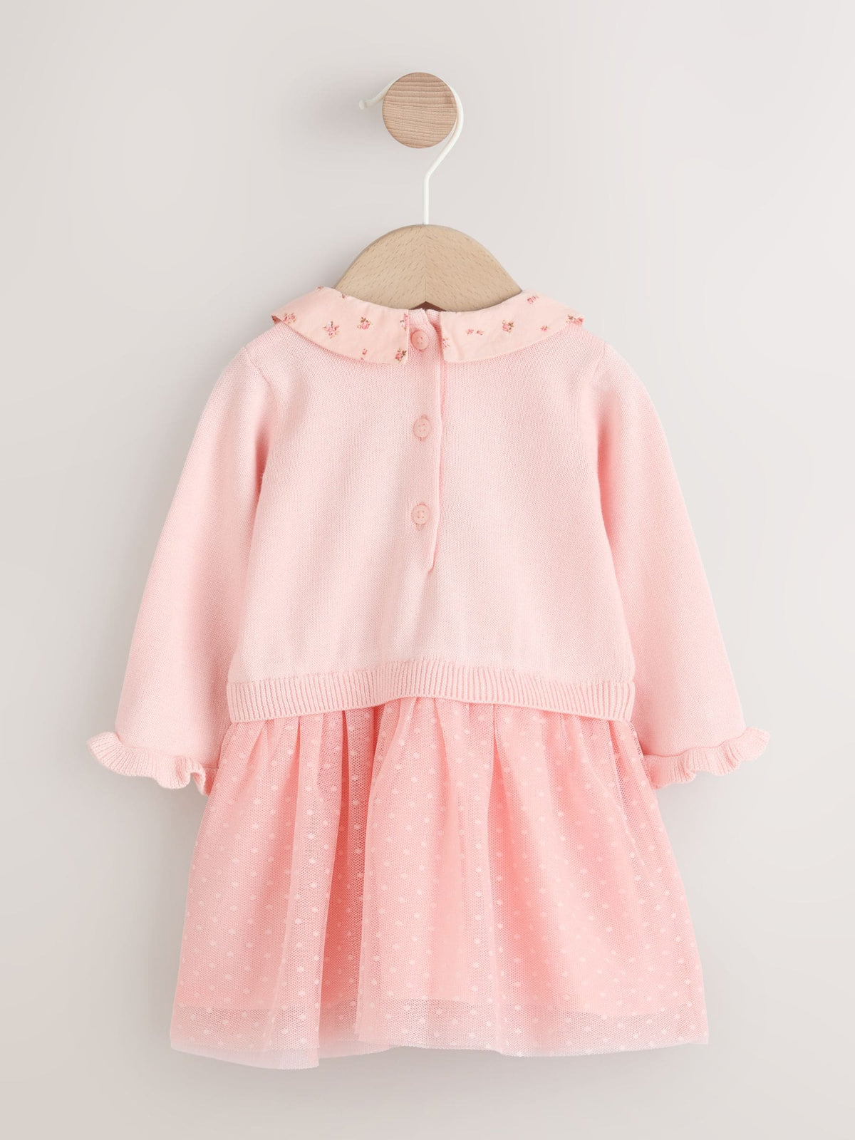 Pink Bunny Baby Knitted Twofer Dress (0mths-2yrs) - image 6