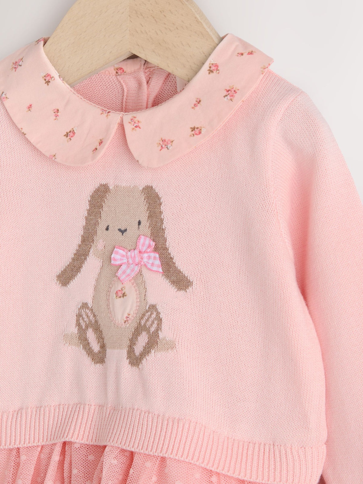 Pink Bunny Baby Knitted Twofer Dress (0mths-2yrs) - image 7