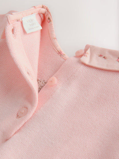 Pink Bunny Baby Knitted Twofer Dress (0mths-2yrs) - image 8