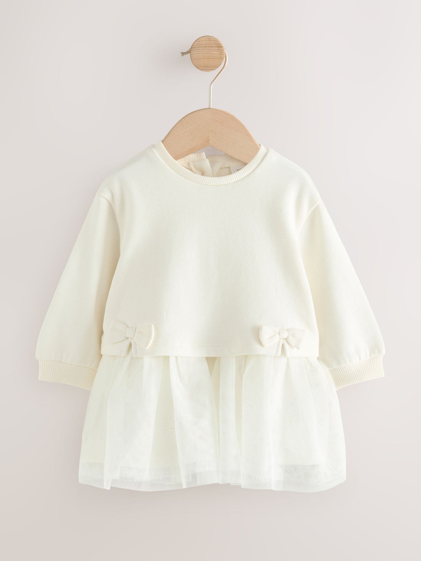 White Baby Twofer Mesh Dress (0mths-2yrs)