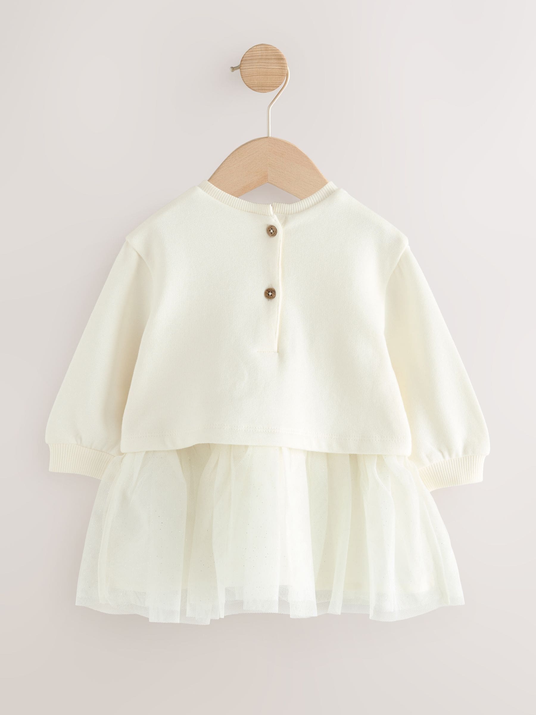 White Twofer Mesh Baby Dress (0mths-2yrs) image 7