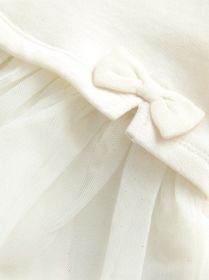 White Baby Twofer Mesh Dress (0mths-2yrs)